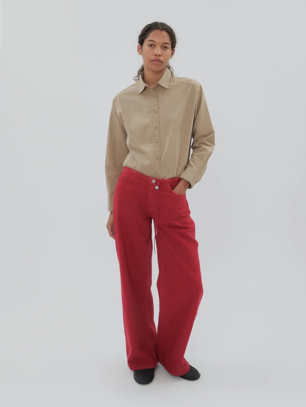 Wide Leg Women’s Jeans in Red